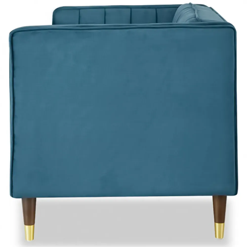 Thomas 2-Seater Sofa - Blue, Velvet