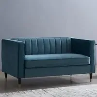 Thomas 2-Seater Sofa - Blue, Velvet