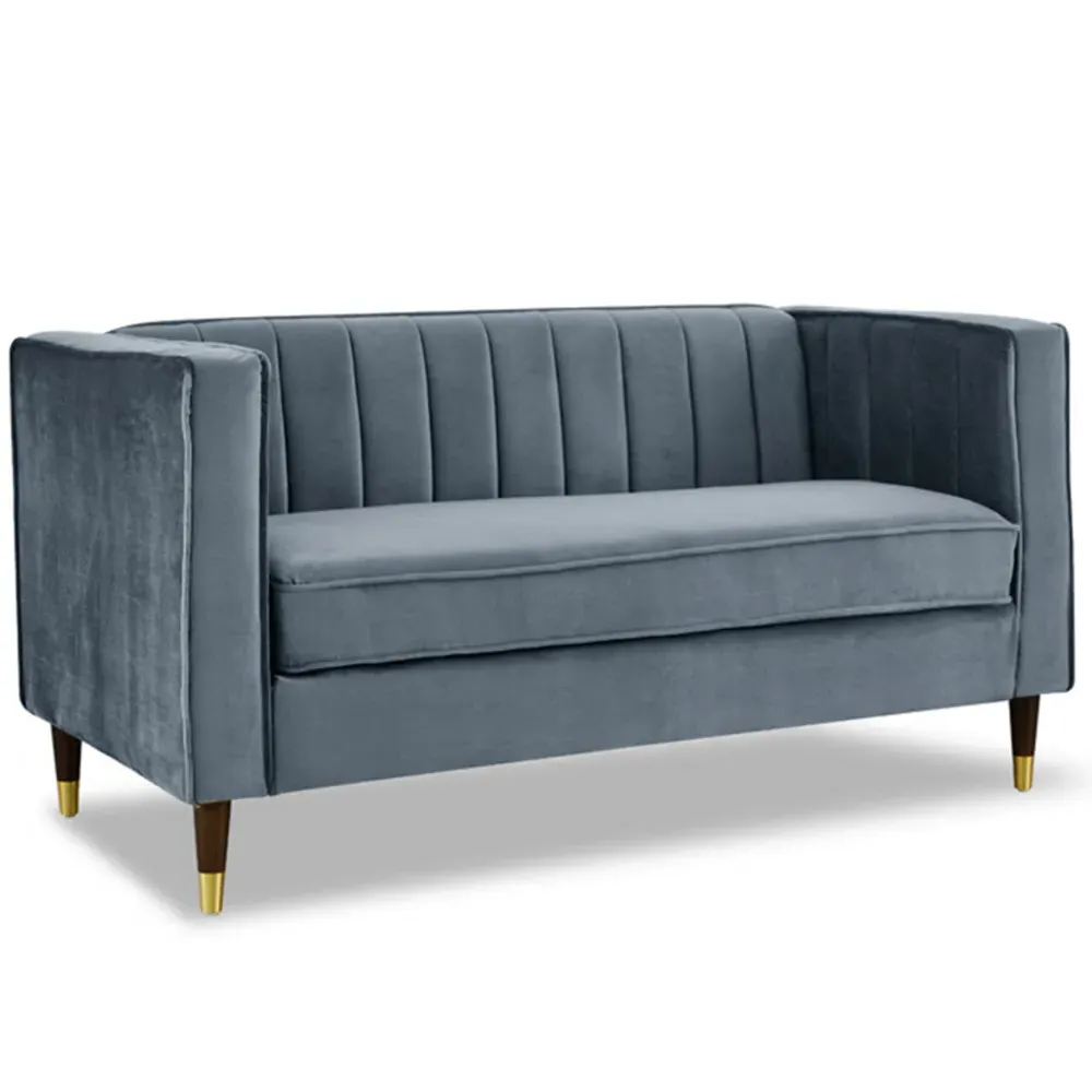 Thomas 2-Seater Sofa - Grey, Velvet