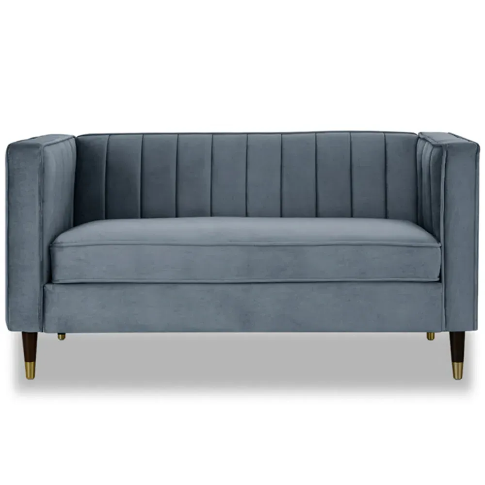 Thomas 2-Seater Sofa - Grey, Velvet