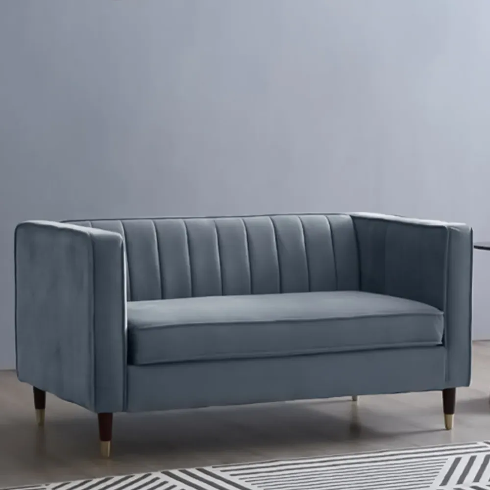 Thomas 2-Seater Sofa - Grey, Velvet image
