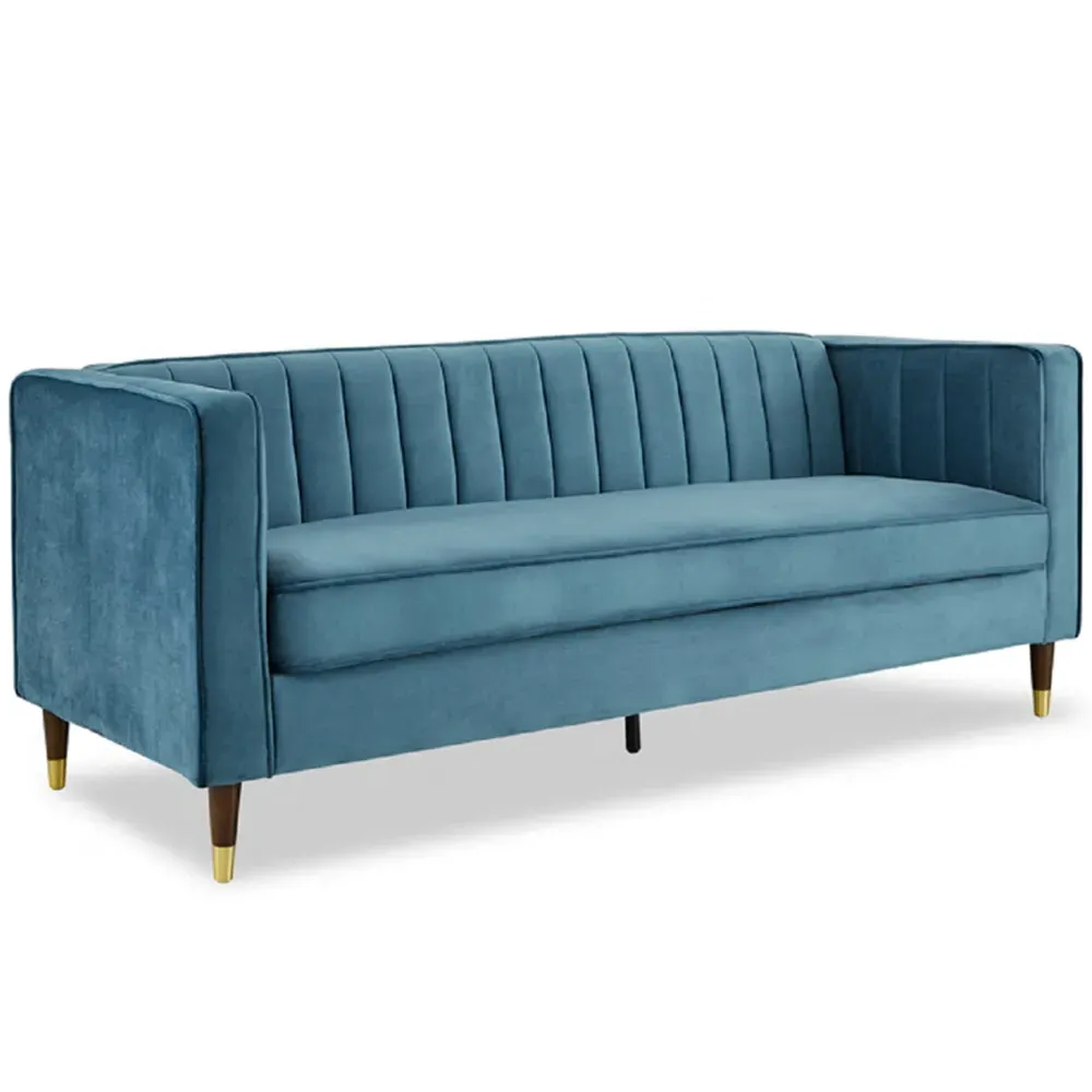 Thomas 3-Seater Sofa - Blue, Velvet