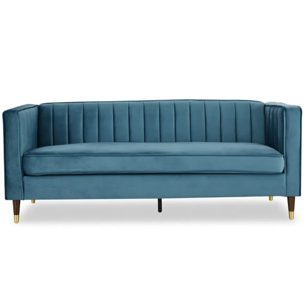 Thomas 3-Seater Sofa - Blue, Velvet