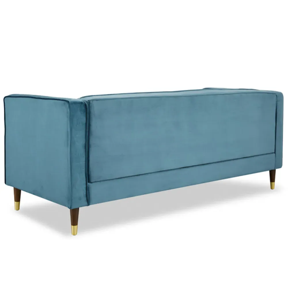 Thomas 3-Seater Sofa - Blue, Velvet
