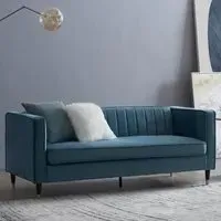 Thomas 3-Seater Sofa - Blue, Velvet