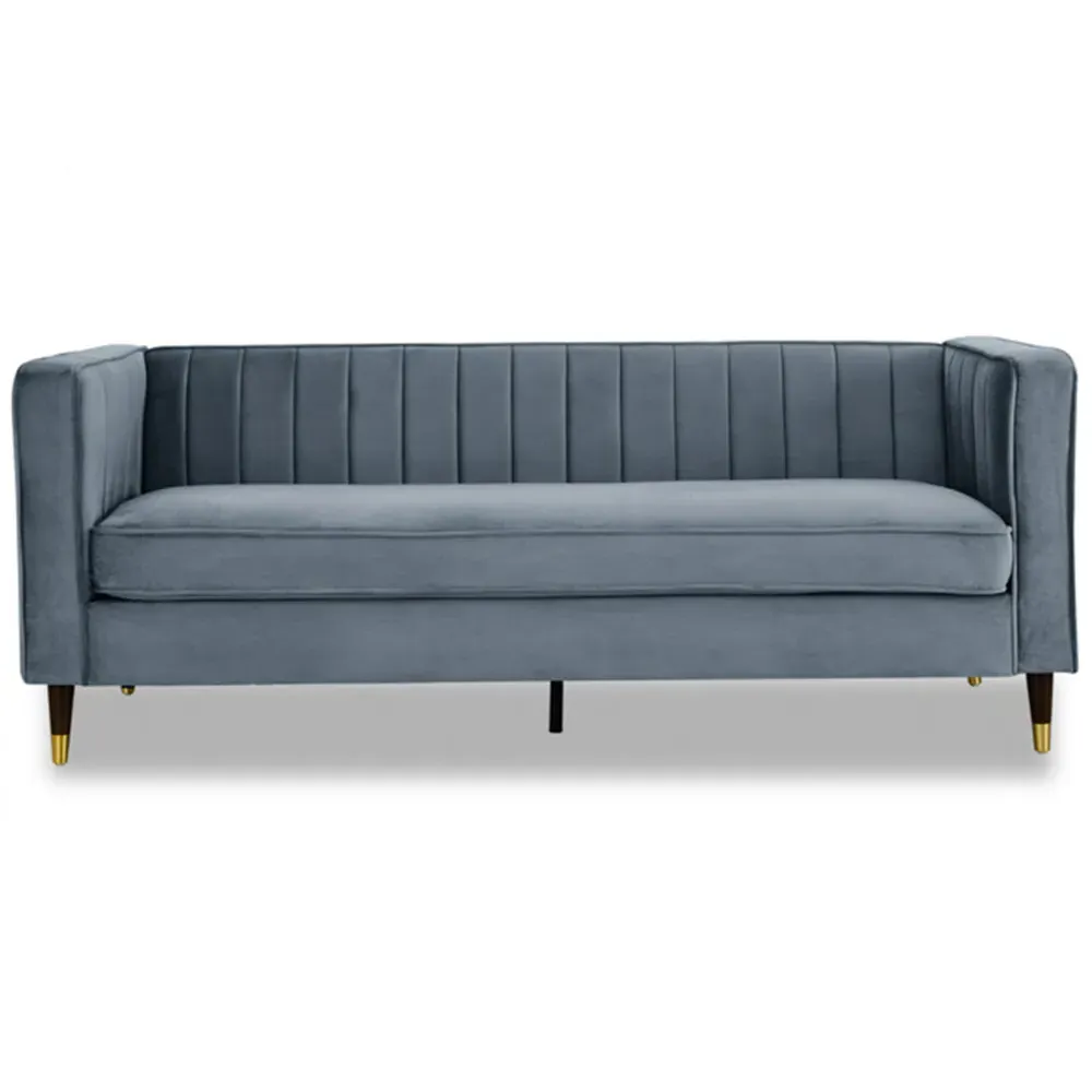 Thomas 3-Seater Sofa - Grey, Velvet