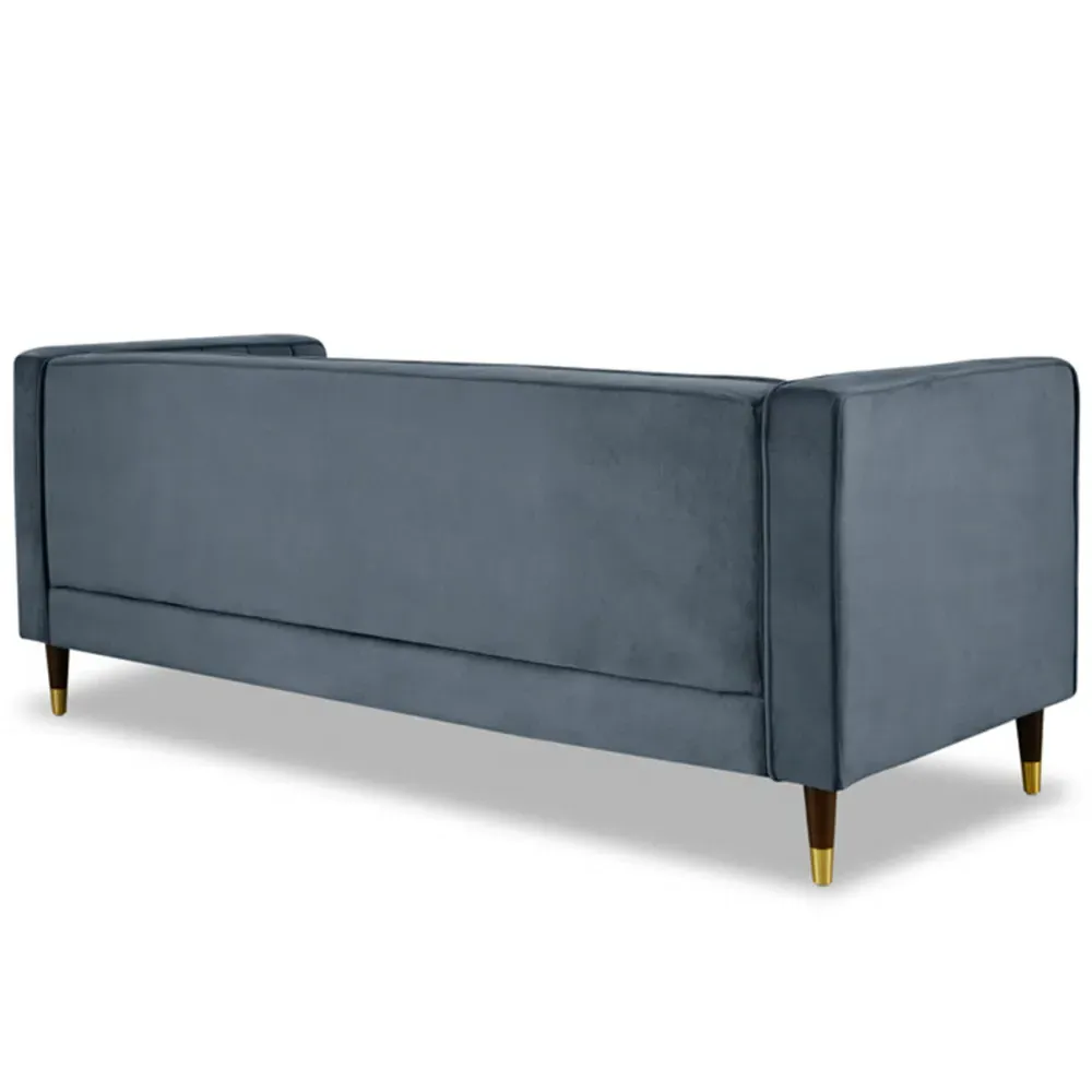 Thomas 3-Seater Sofa - Grey, Velvet