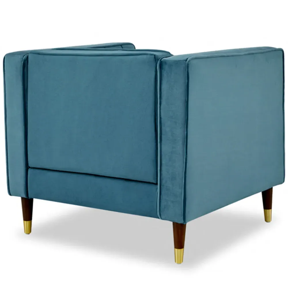 Thomas Sofa Chair - Blue, Velvet