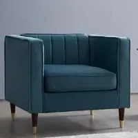 Thomas Sofa Chair - Blue, Velvet
