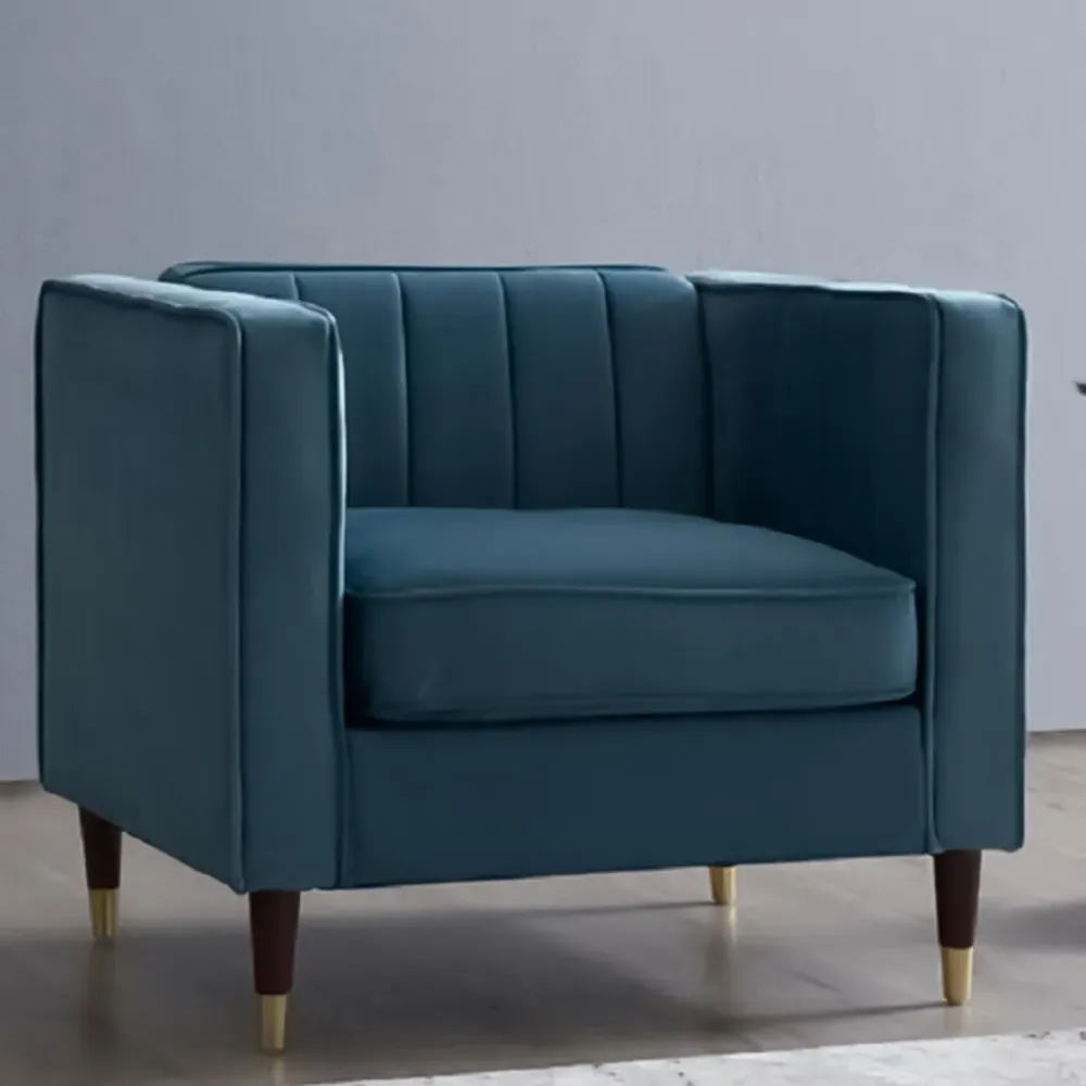 Thomas Sofa Chair - Blue, Velvet image