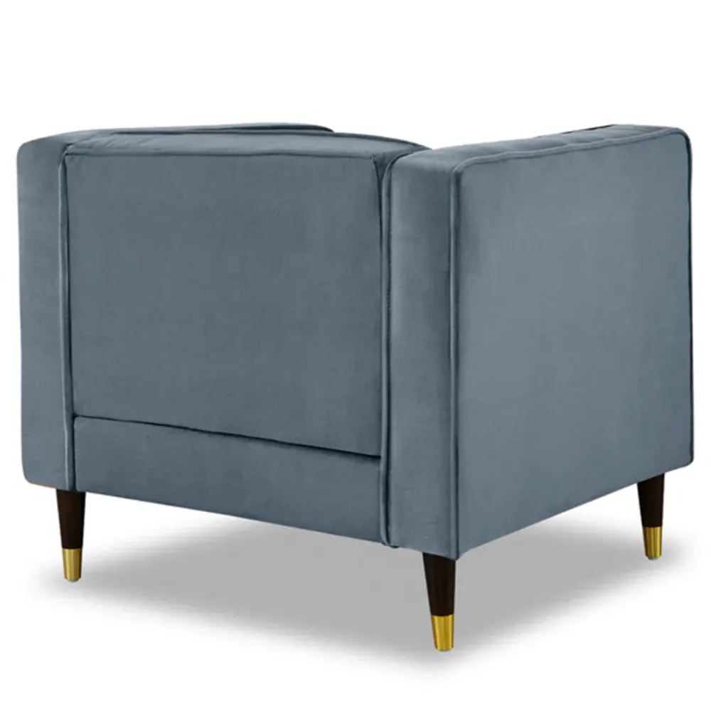 Thomas Sofa Chair - Grey, Velvet