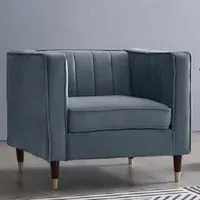 Thomas Sofa Chair - Grey, Velvet