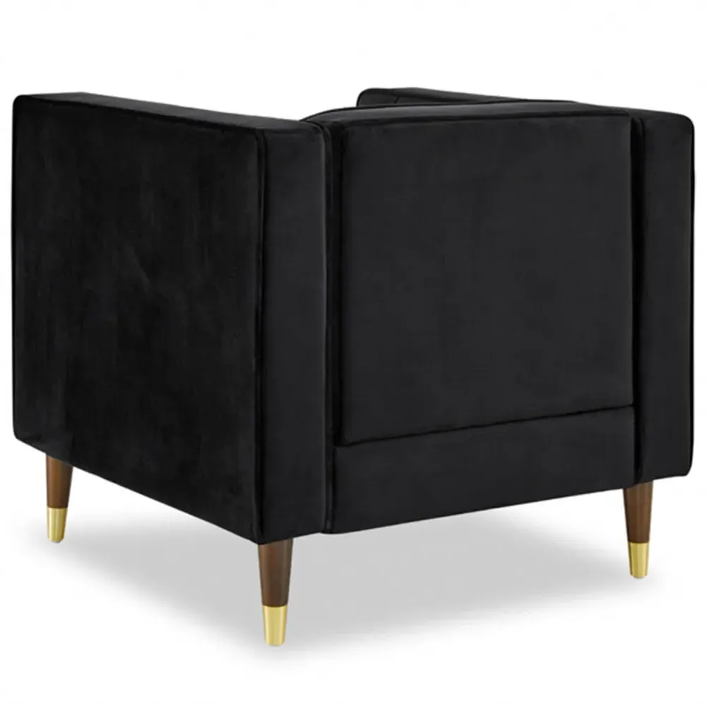 Thomas Velvet Sofa Chair - Black