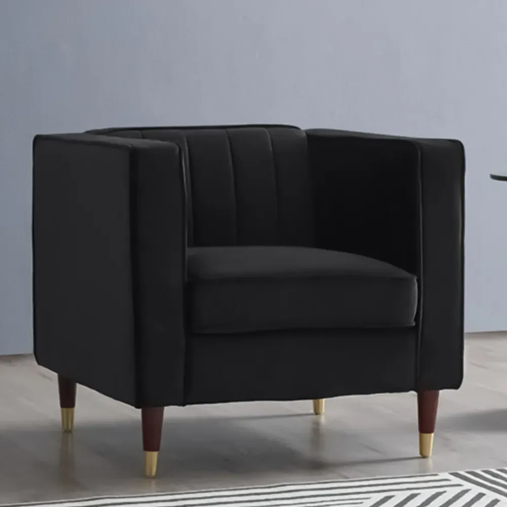 Thomas Velvet Sofa Chair - Black image