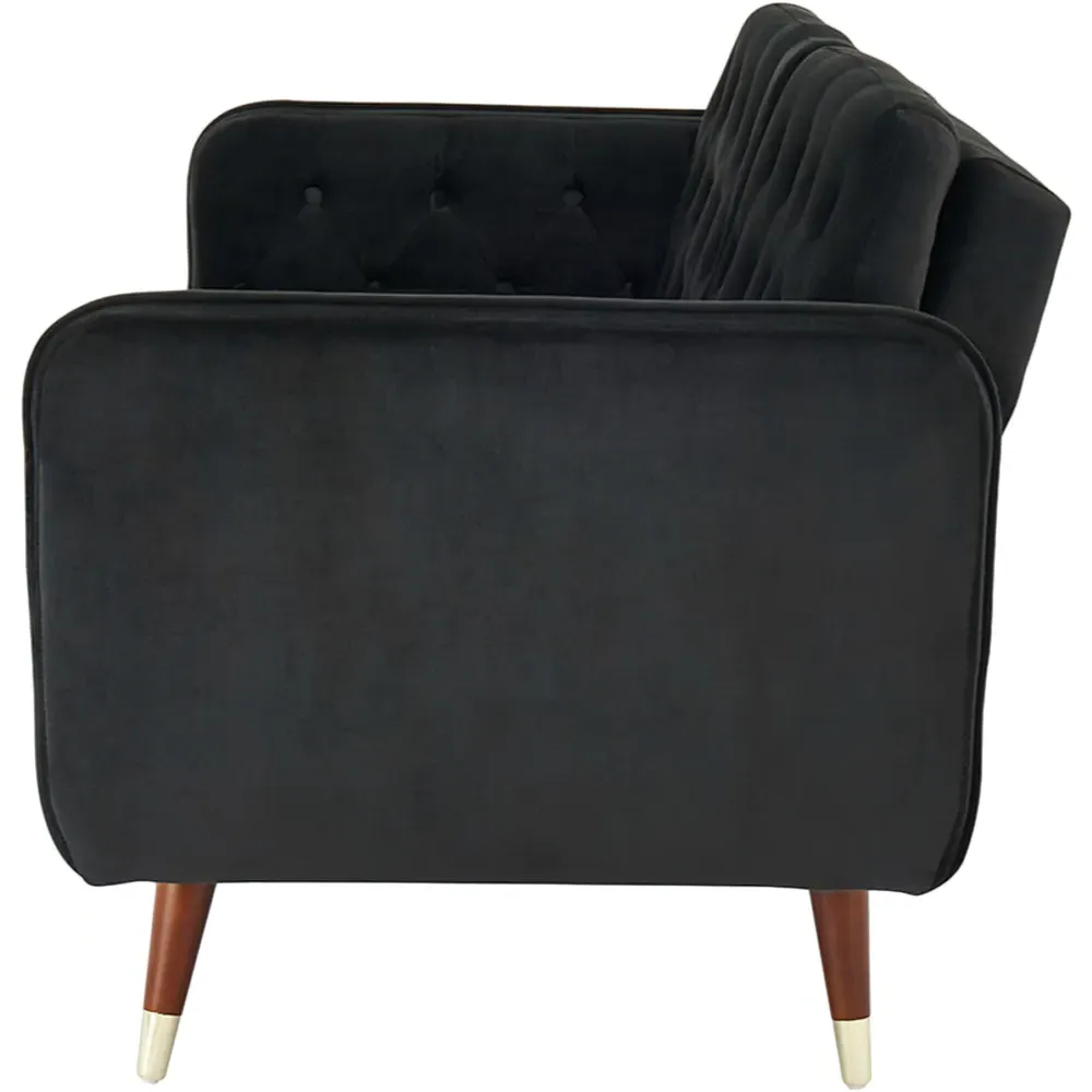 Whitby 2-Seater Sofa Bed with Click-Clack - Black, Velvet