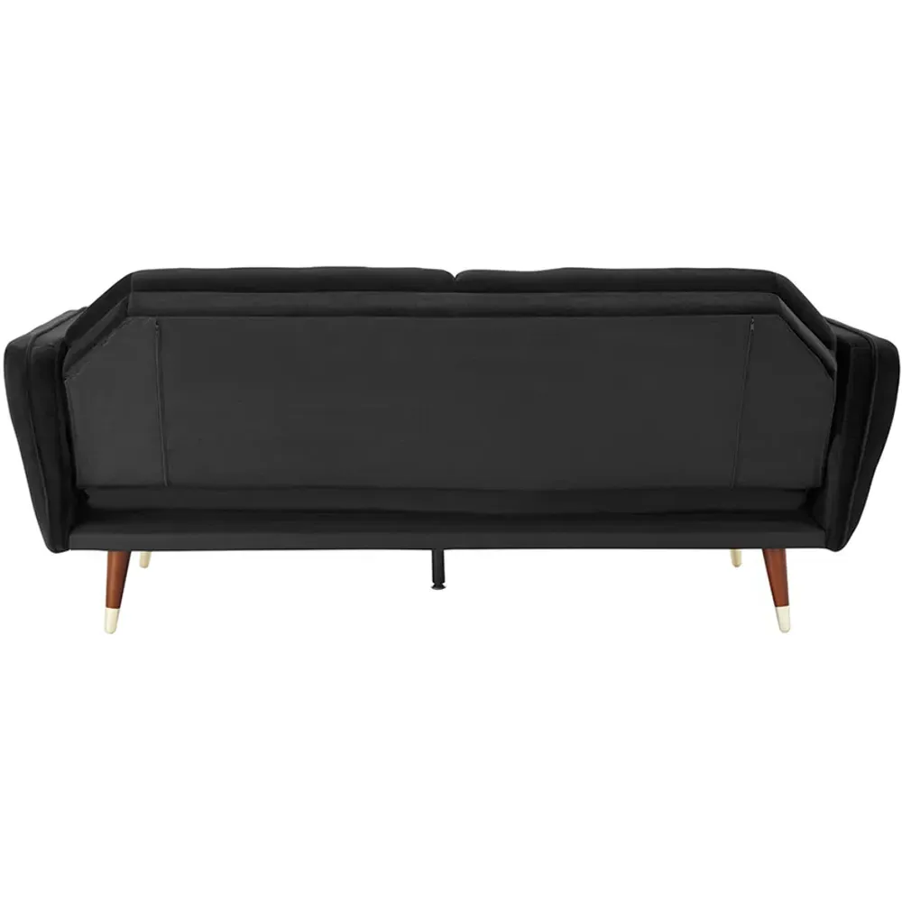 Whitby 2-Seater Sofa Bed with Click-Clack - Black, Velvet