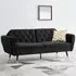 Whitby 2-Seater Sofa Bed with Click-Clack - Black, Velvet