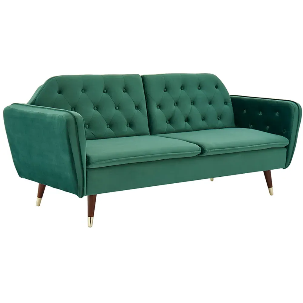Whitby Double Sleeper Sofa Bed - Green, Velvet