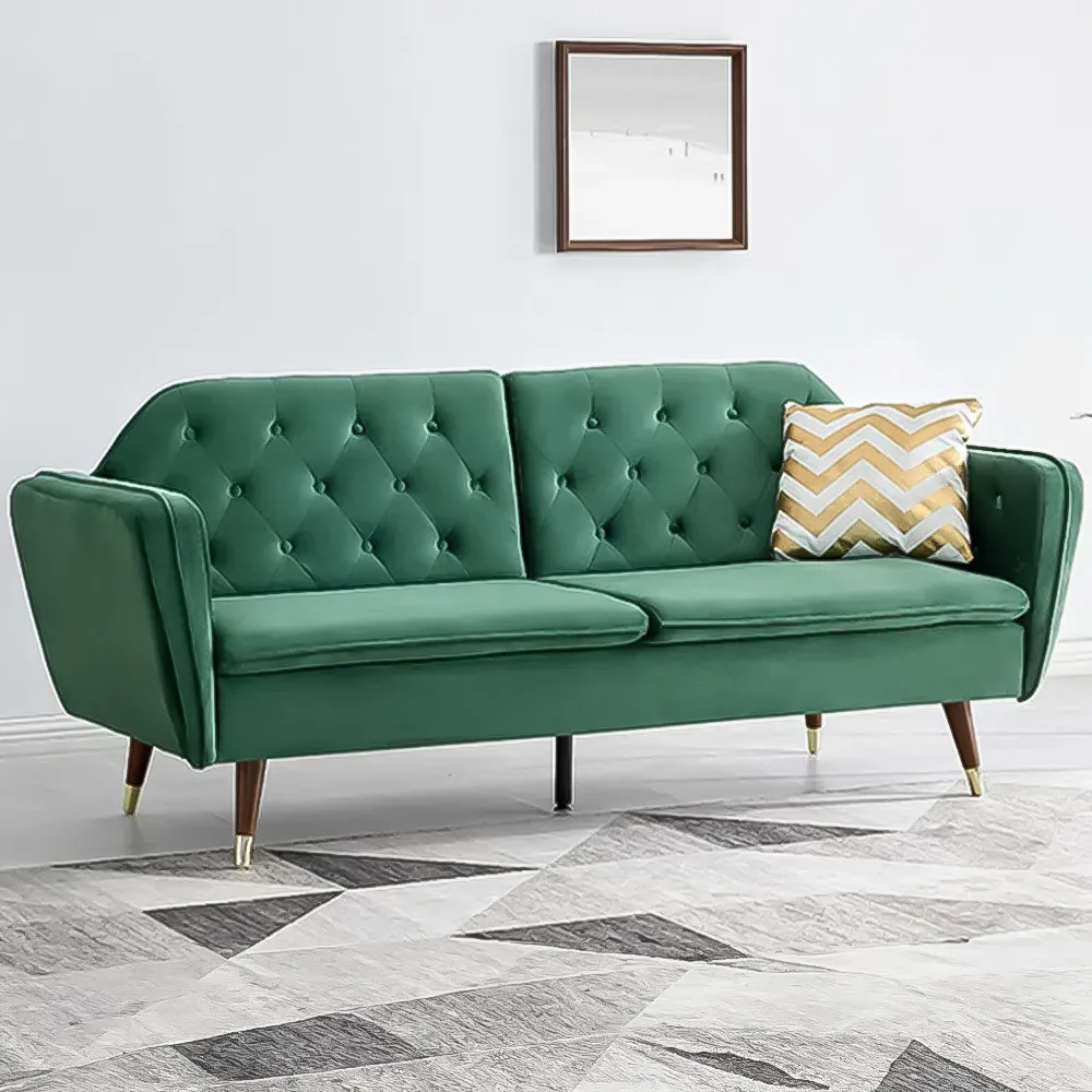 Whitby Double Sleeper Sofa Bed - Green, Velvet image