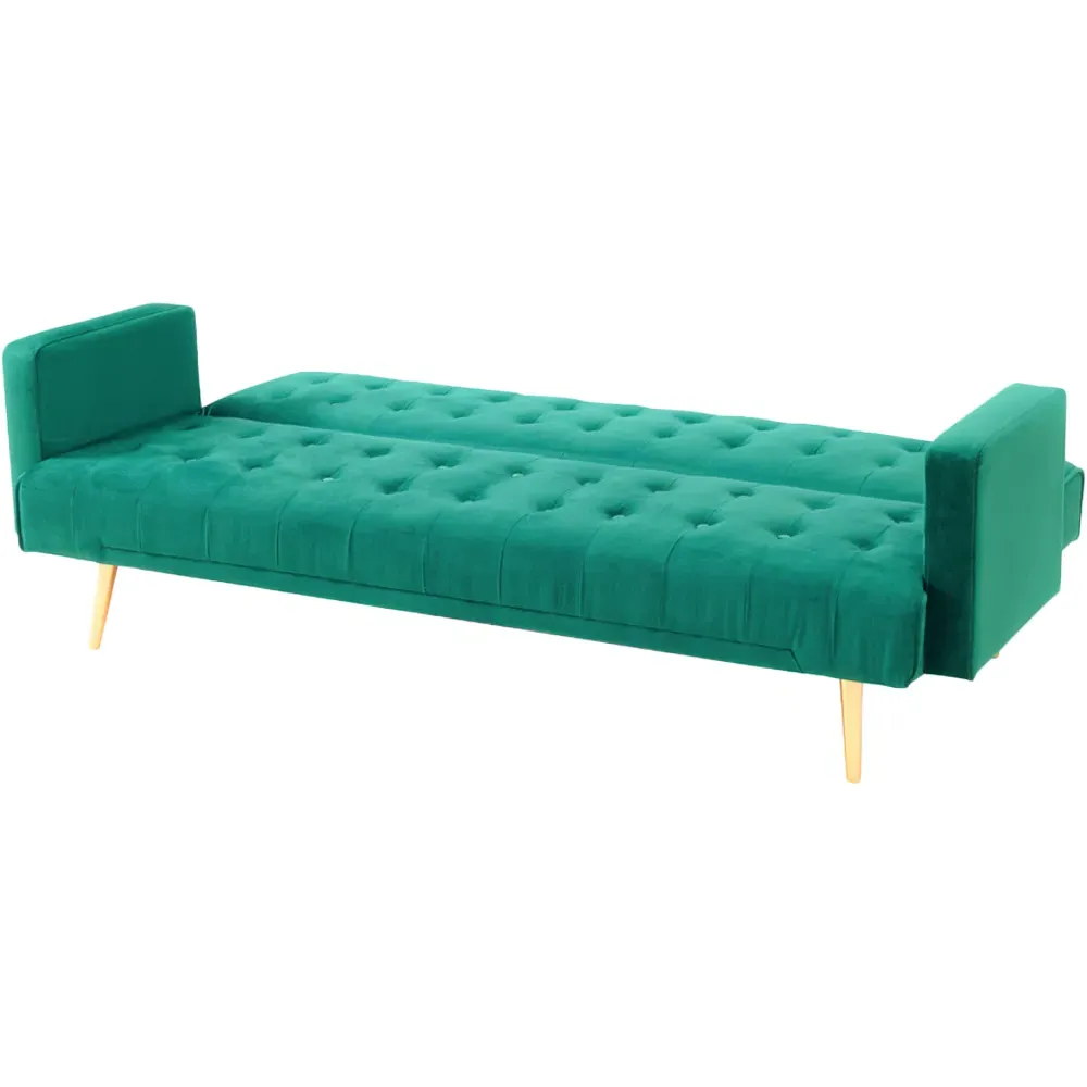 Windsor 3-Seater Sofa Bed - Green, Velvet