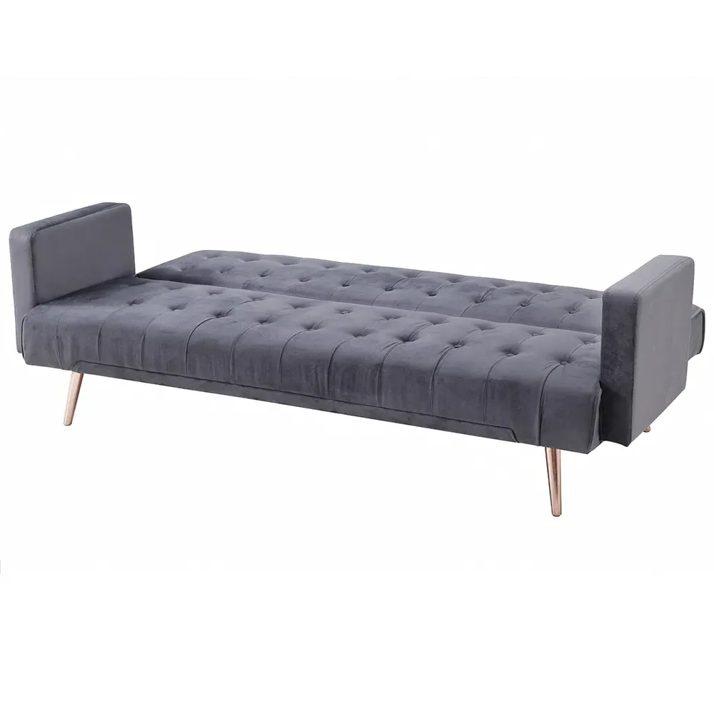 Windsor 3-Seater Sofa Bed - Grey, Velvet
