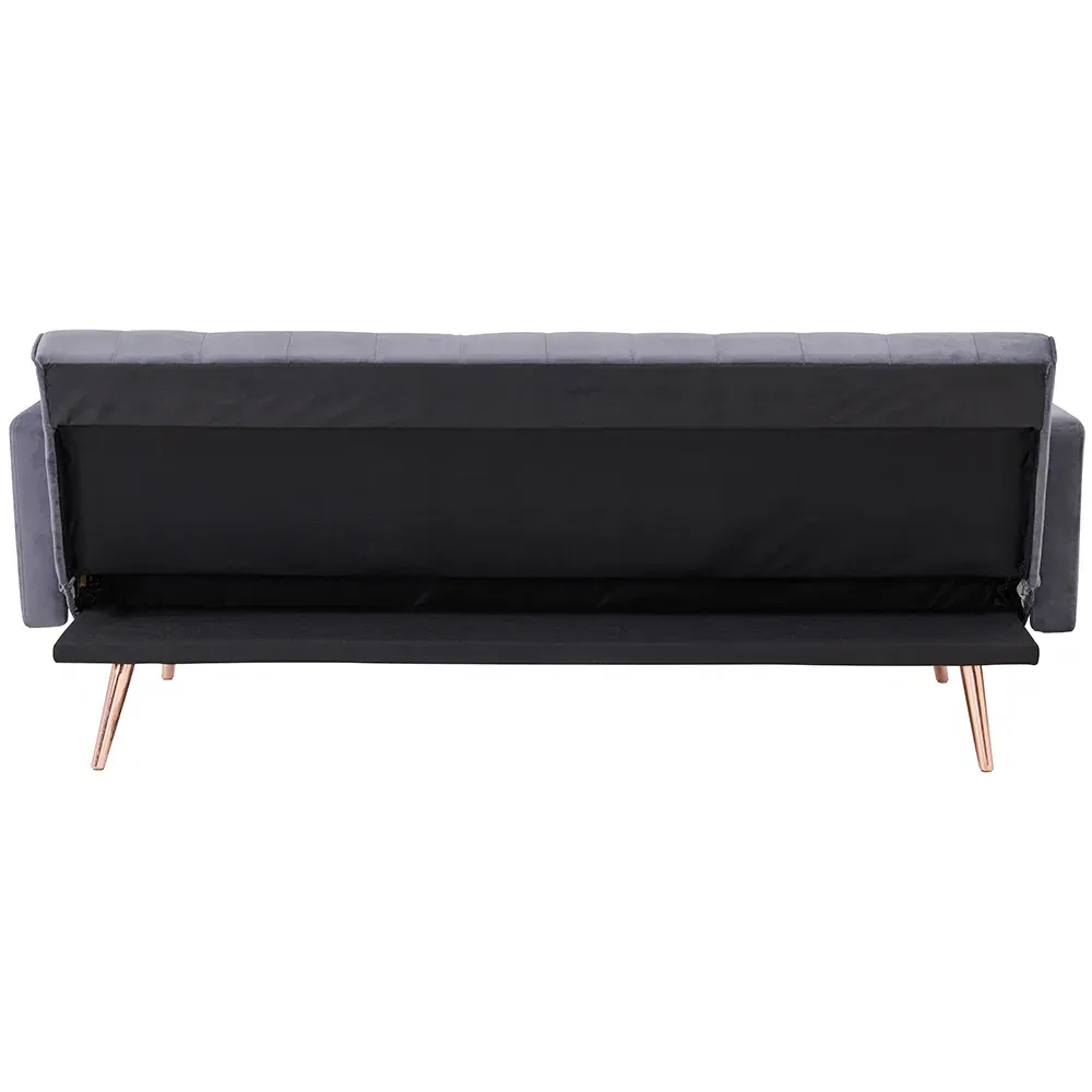 Windsor 3-Seater Sofa Bed - Grey, Velvet