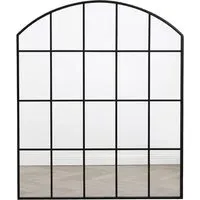 Aion Arched Wall Mirror 90 x 75cm - Black, Metal