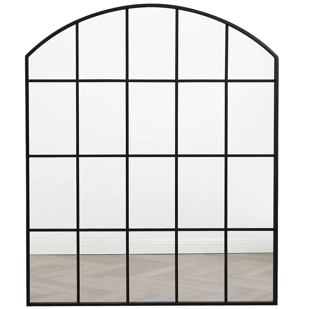 Aion Arched Wall Mirror 90 x 75cm - Black, Metal image