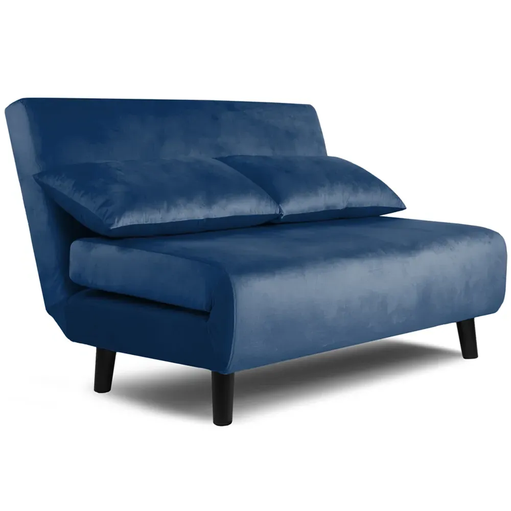 Aurora 2-Seater Sofa Bed - Blue, Velvet