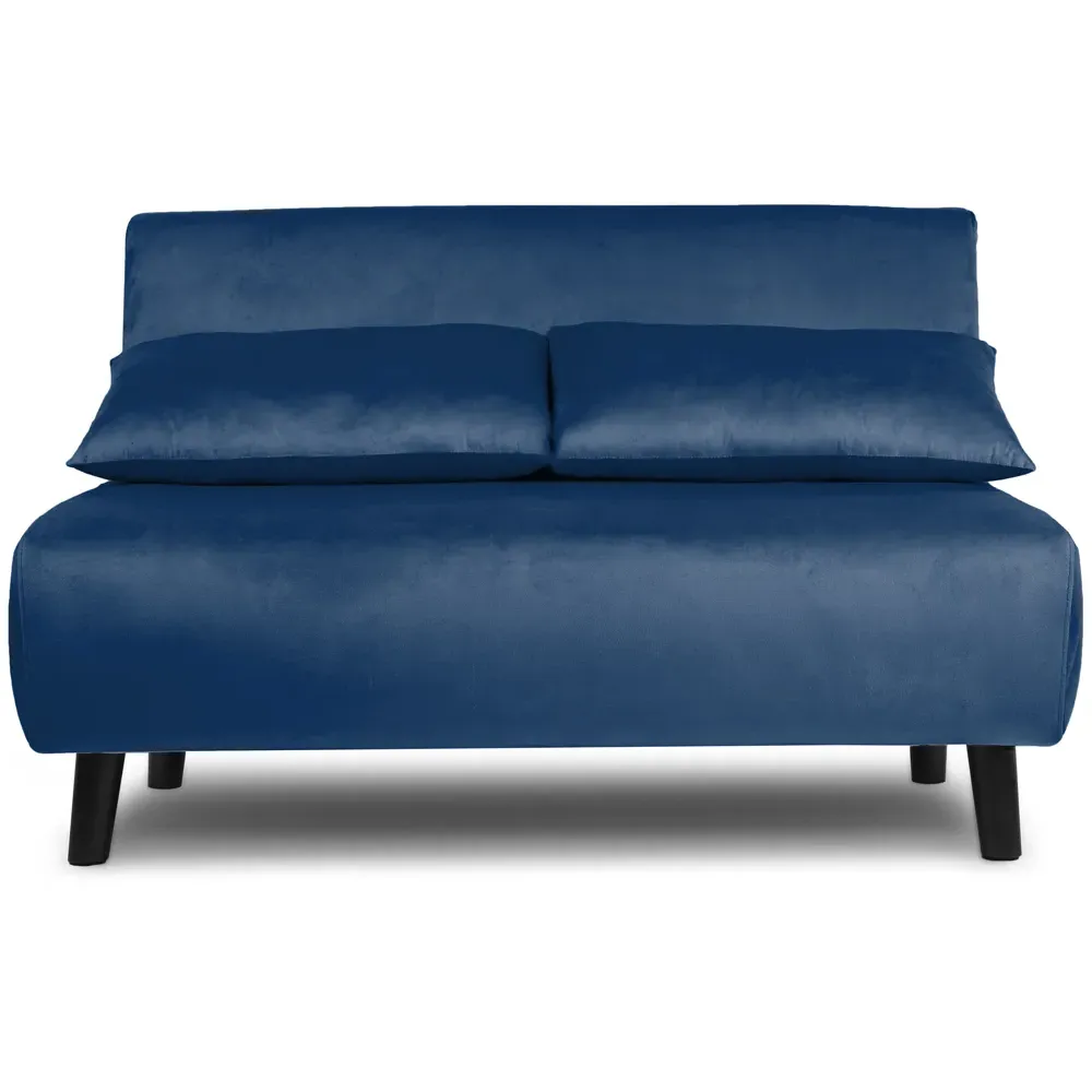 Aurora 2-Seater Sofa Bed - Blue, Velvet