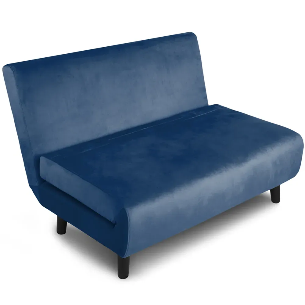 Aurora 2-Seater Sofa Bed - Blue, Velvet