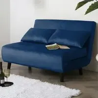 Aurora 2-Seater Sofa Bed - Blue, Velvet