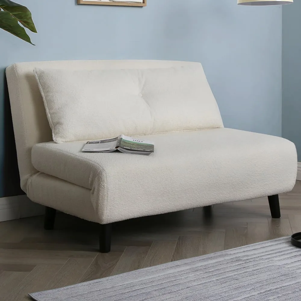 Aurora 2-Seater Sofa Bed - Cream, Boucle