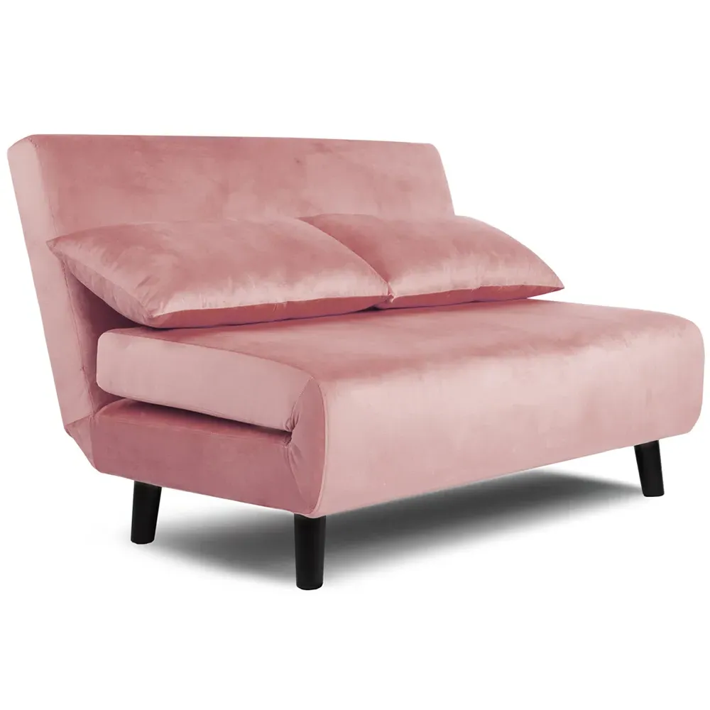 Aurora 2-Seater Sofa Bed - Pink, Velvet