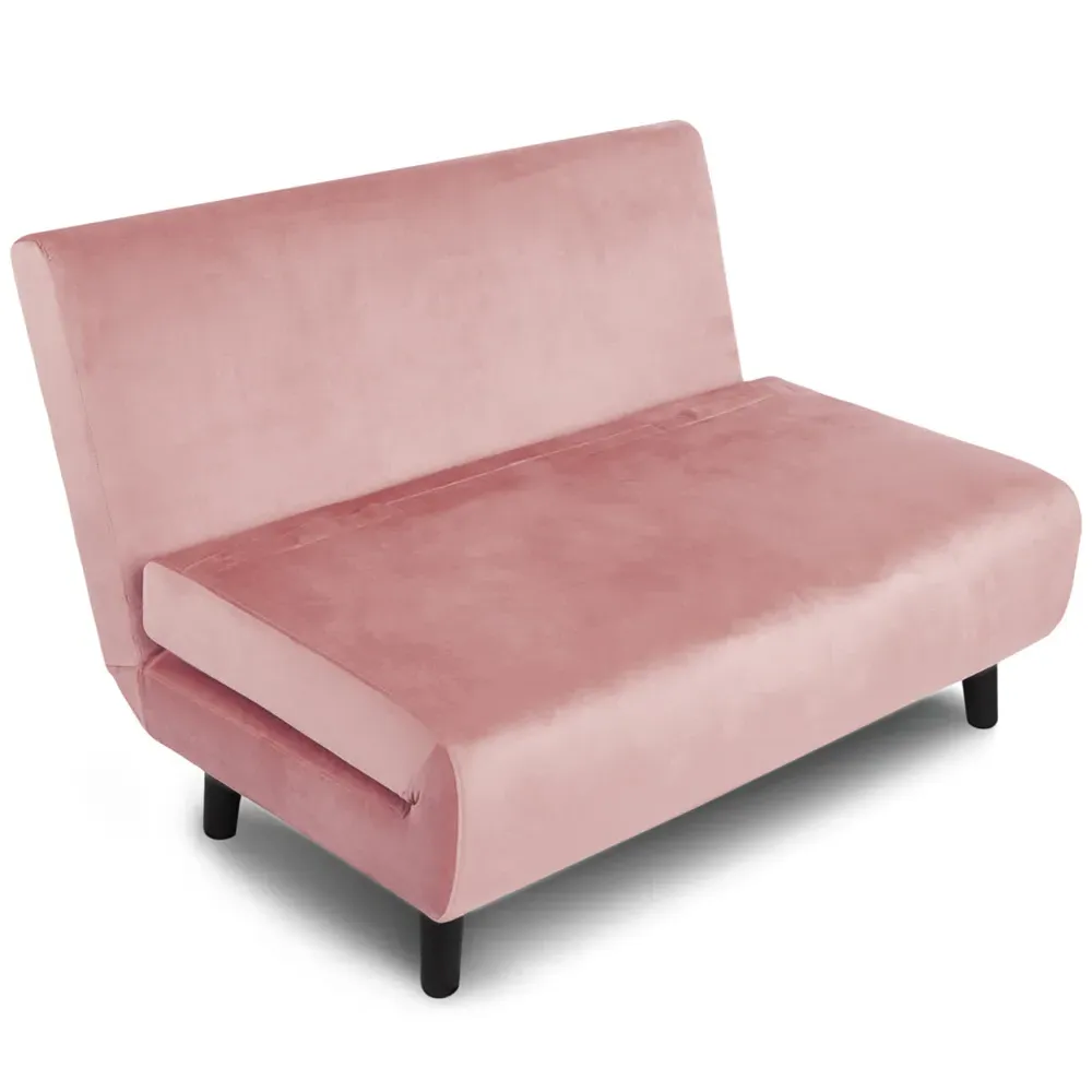 Aurora 2-Seater Sofa Bed - Pink, Velvet