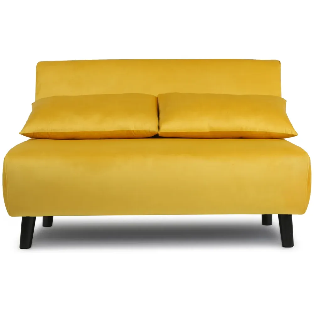 Aurora 2-Seater Sofa Bed - Yellow, Velvet