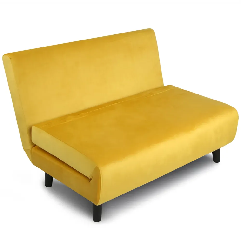 Aurora 2-Seater Sofa Bed - Yellow, Velvet