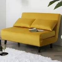 Aurora 2-Seater Sofa Bed - Yellow, Velvet
