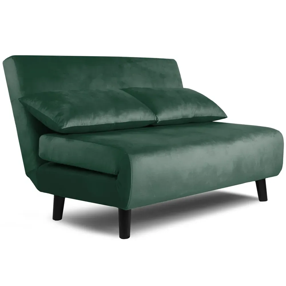 Aurora Double Sleeper Sofa Bed - Green, Velvet