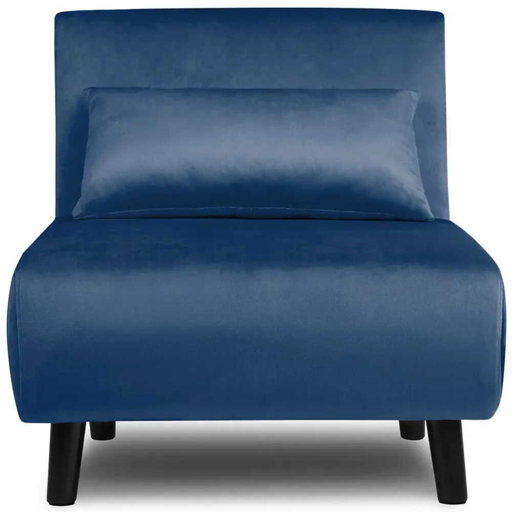 Aurora Single Seater Sofa Bed - Blue, Velvet