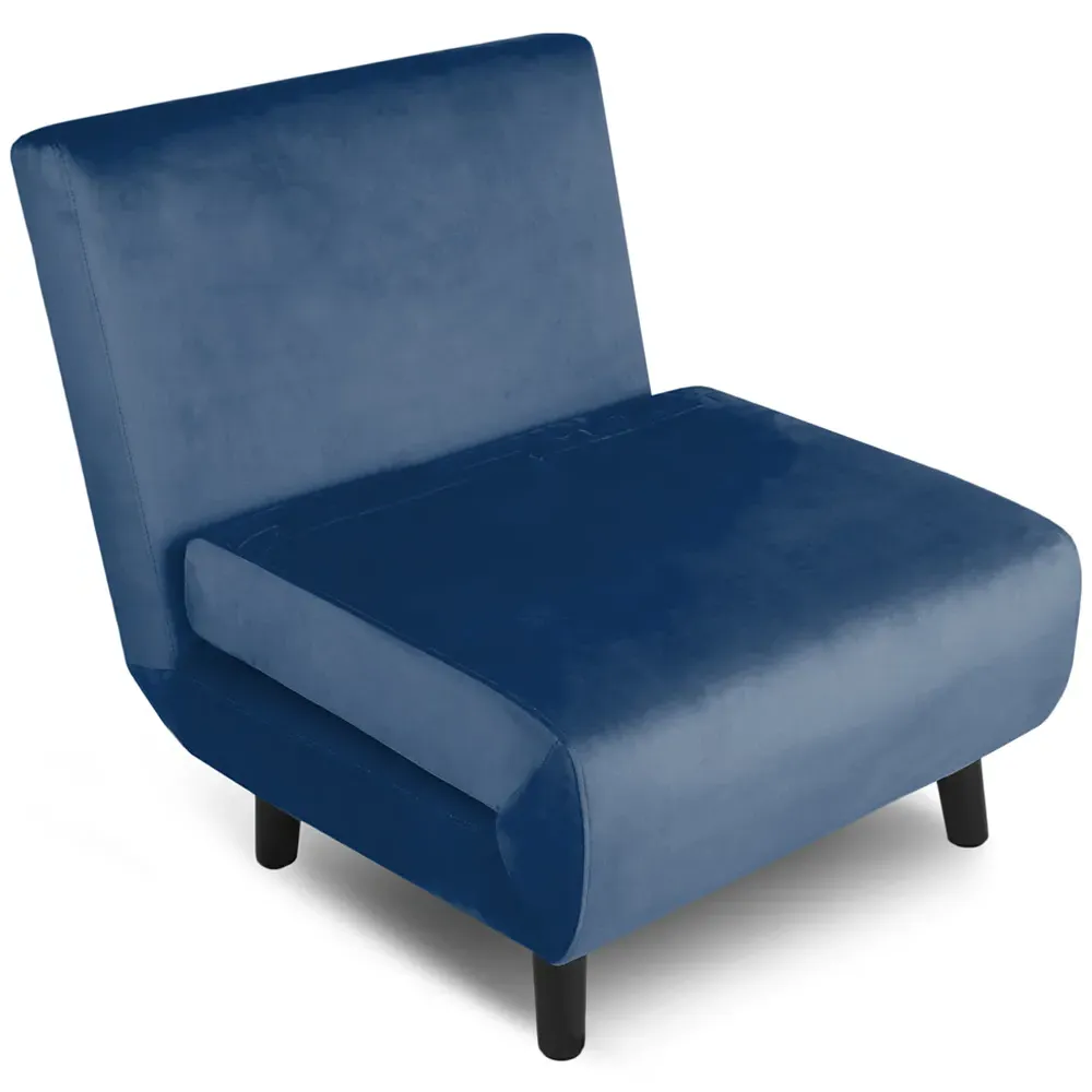 Aurora Single Seater Sofa Bed - Blue, Velvet
