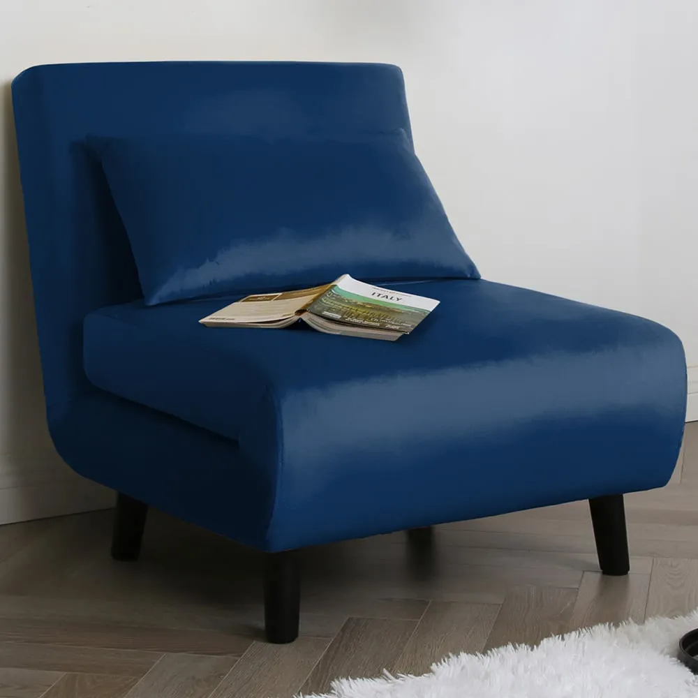 Aurora Single Seater Sofa Bed - Blue, Velvet image