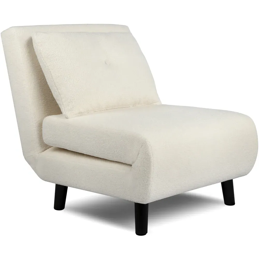 Aurora Single Seater Sofa Bed - Cream, Boucle