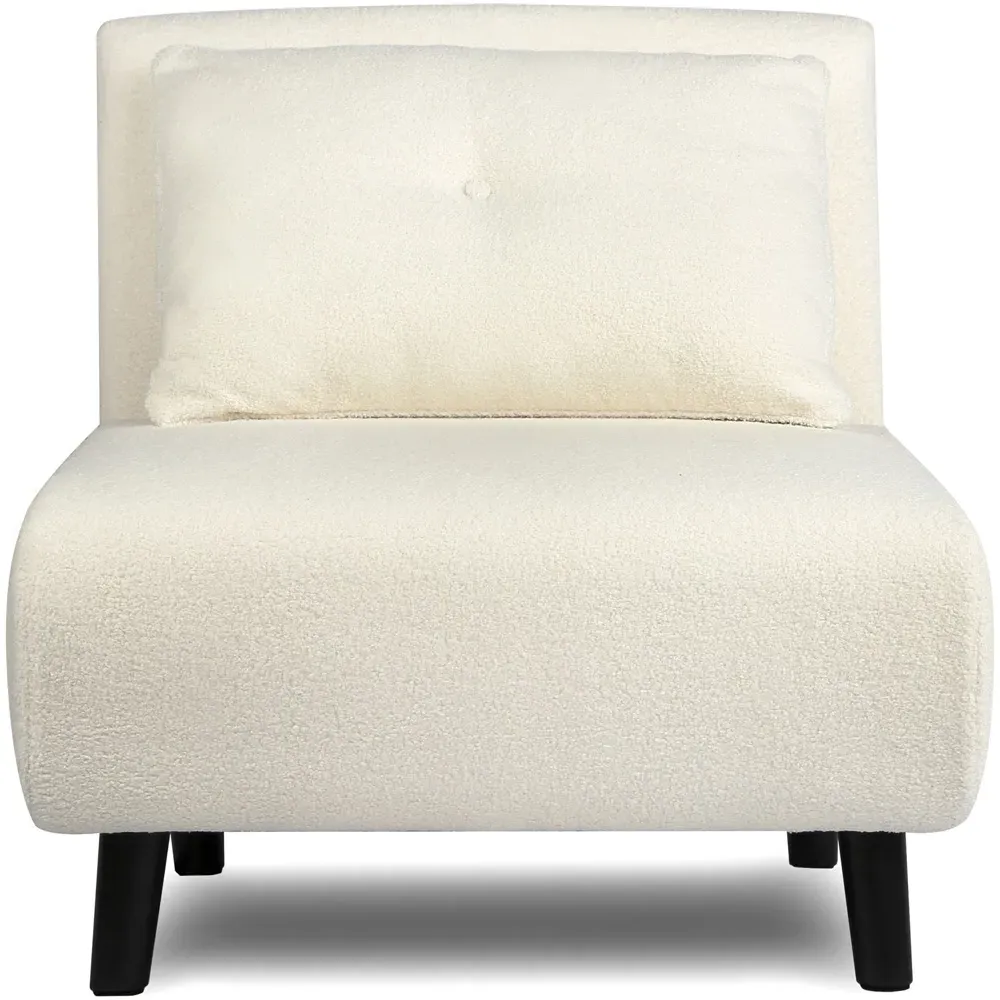 Aurora Single Seater Sofa Bed - Cream, Boucle