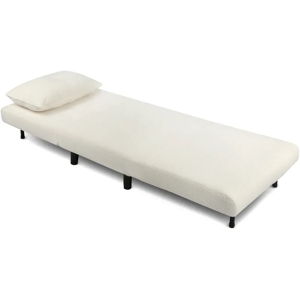 Aurora Single Seater Sofa Bed - Cream, Boucle