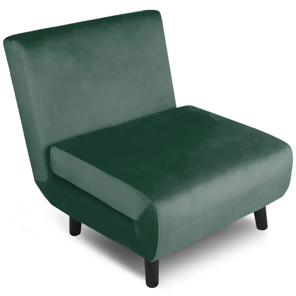 Aurora Single Seater Sofa Bed - Green, Velvet