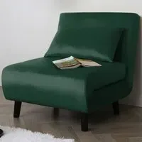 Aurora Single Seater Sofa Bed - Green, Velvet