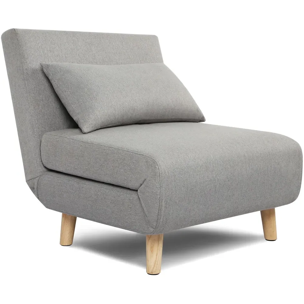 Aurora Single Sleeper Sofa Bed - Grey, Linen