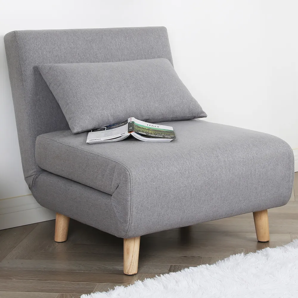 Aurora Single Sleeper Sofa Bed - Grey, Linen image