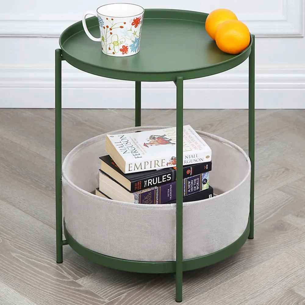 Bakewell Single Shelf Coffee Table with Storage - Green